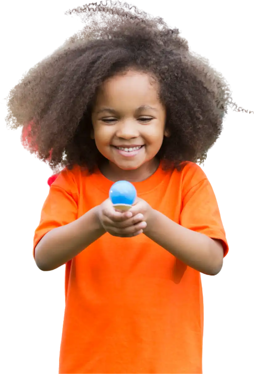 Girl in an orange T-shirt